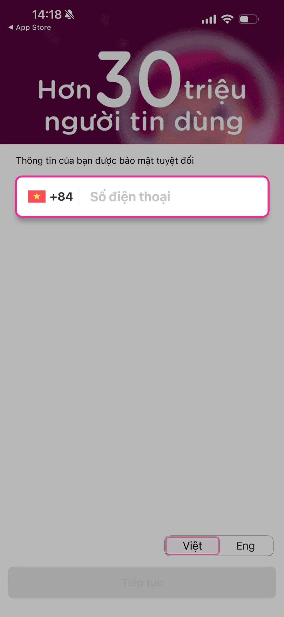 Đăng ký tài khoản MoMo