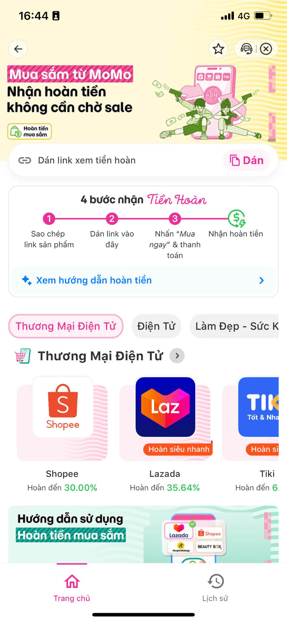 Hoàn tiền mua sắm
