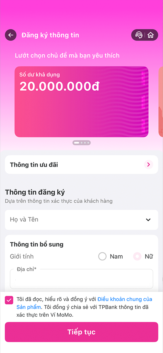 Đăng ký thông tin