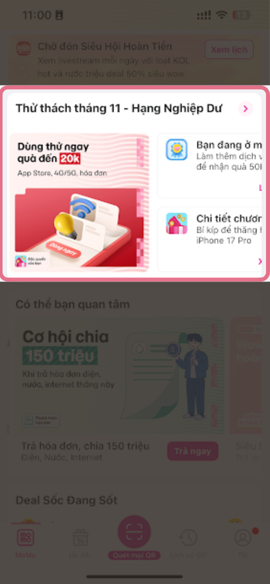 Thực hiện 1 giao dịch bất kỳ để thăng hạng Nghiệp Dư