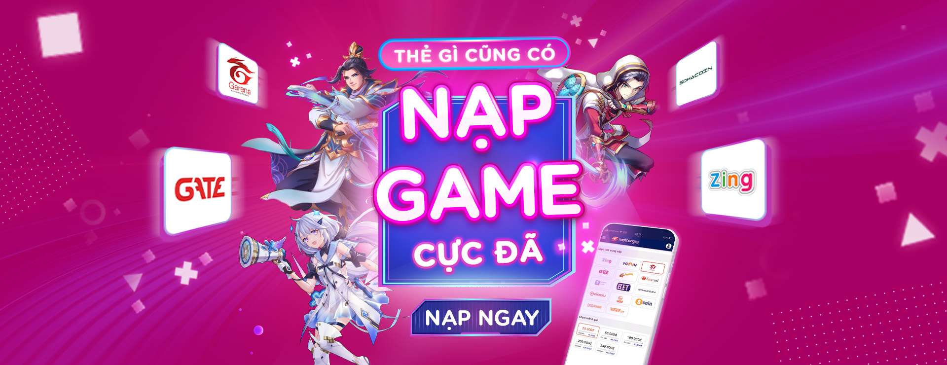 Banner nạp thẻ game