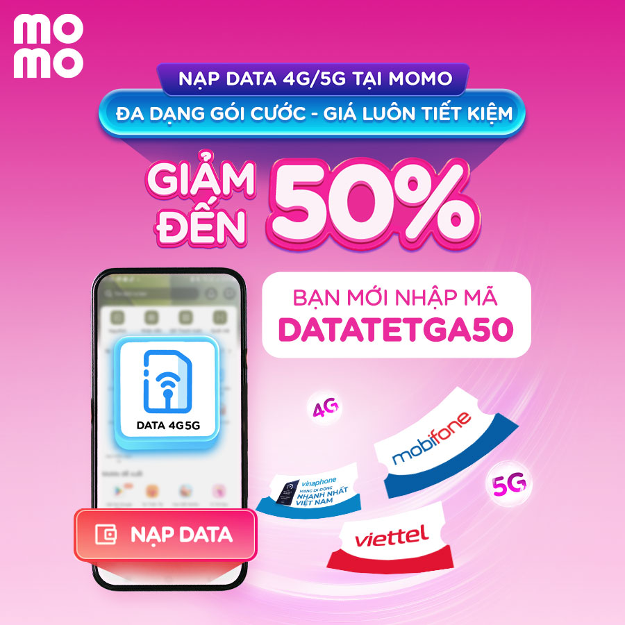 NẠP DATA 3G/4G/5G TẠI MOMO